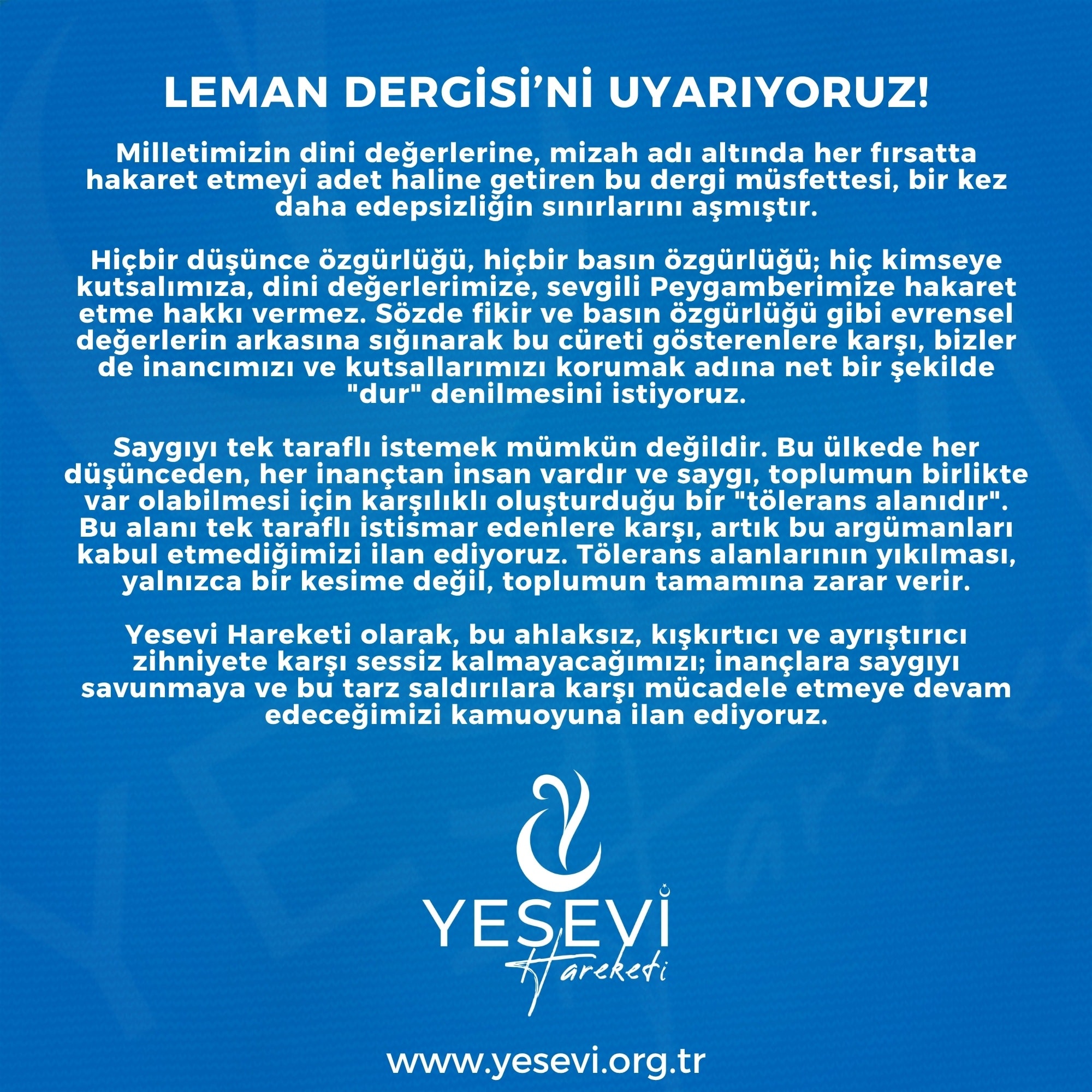 Leman Dergisi’ni Uyarıyoruz!