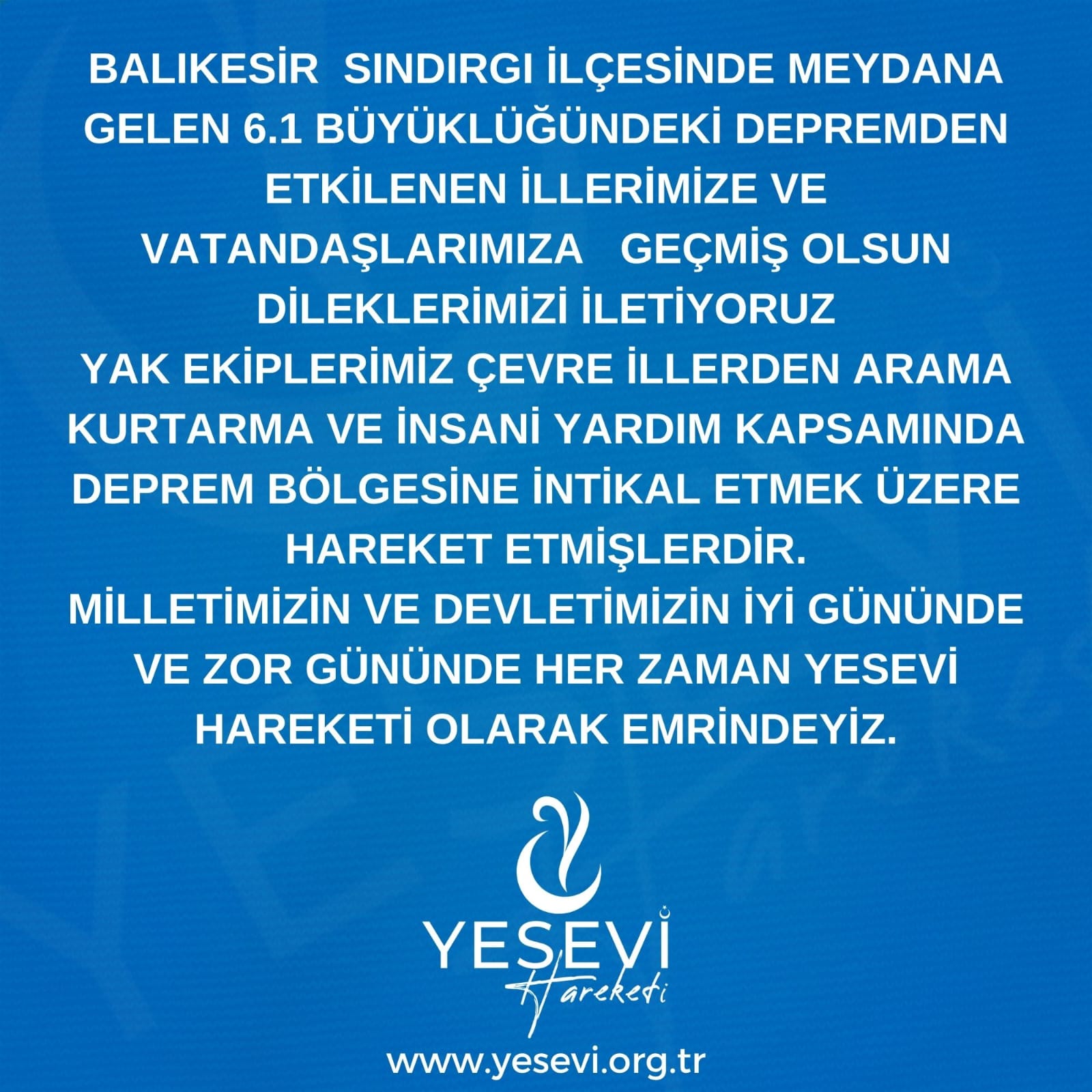 Balıkesir Sındırgı Depremi İçin Yesevi Arama Kurtarma Ekipleri Görev Başında